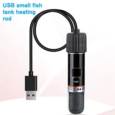 Mini Aquarium Fish Tank Heater USB Heating Rod Submersible Thermostat Heater 10W • $10.99