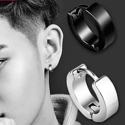 2PCS Stainless Steel Hoop Earrings For Men Women Small Hoop Huggie Ear Piercings • $5.99