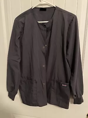 Authentic Scrubs Cherokee Workwear Medium Navy Blue Nursing Snap Jacket • $9.48