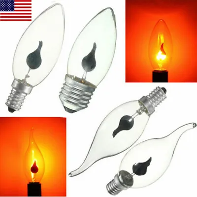 3W Flame Effect Fire Light Bulb E14 E27 Flickering Candle Lamp Bright Source USA • $4.29