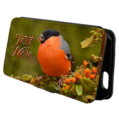 Personalised Bullfinch IPhone Case Bird Custom Flip Phone Cover Wallet Gift KS43 • £12.95