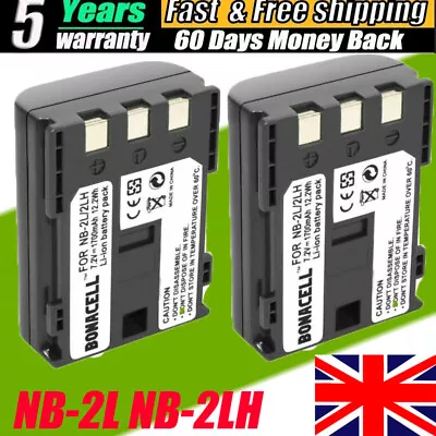 2Pack 1700mAh NB-2L Battery For Canon BP-2L5 BP-2LH NB-2LH EOS 350D 400D S30 UK • £14.99