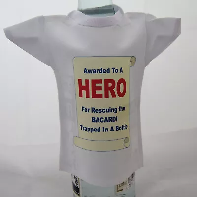 Bottle / Mini  T-Shirt For A Bacardi Hero Deal Gift For Birthday Christmas • £3.50