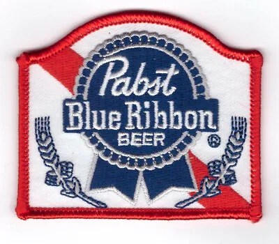 Small PABST Blue Ribbon Beer Hipster PBR Biker MC Patch Iron On • $4.90