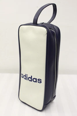 $22.99 • Buy VTG Adidas White Navy Blue Shoe Sneaker Toiletries Lunch Accessory Travel Bag