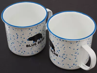 NEW! Blue Bear Outside Metal Camp Coffee Tea Mugs Cups (Pair) • $5.99