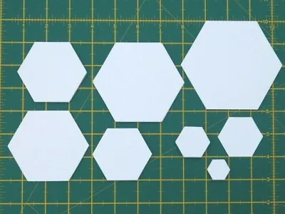 500 Paper Hexagon Templates For Patchwork Quilting Epp-8 Sizes-90gsm Paper-new • £10.49