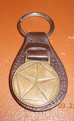 Vintage Brass/leather Dodge/Chrysler/Plymouth Mopar Key Ring FOB (free Shipping) • $17.50