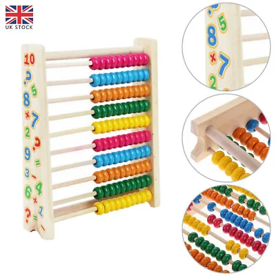 Wooden Abacus Child Math Educational Learning Toy Calculat Bead Counting Kid Toy • £12.99