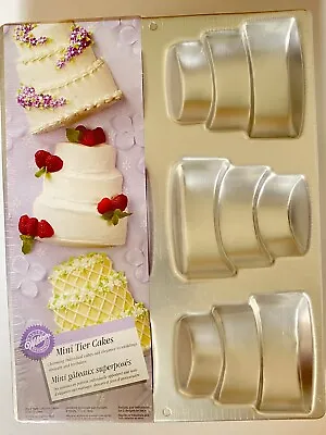 New Wilton Mini Tier Cakes Baking Pan Anodized Aluminum Pan With 6 Molds  • $6