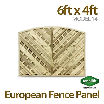 £59.99 • Buy 6x4 V Arched Lattice Top Pressure Treated European Garden Fence Panel