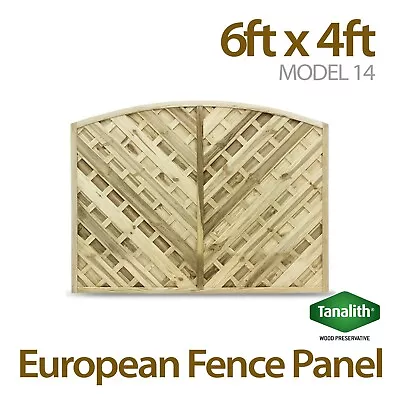 6x4 V Arched Lattice Top Pressure Treated European Garden Fence Panel • £59.99