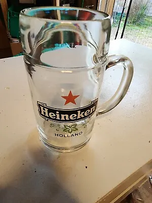 Heineken Holland Beer Large Glass Mug Cup Stein Tall Drinking Glass 1 Liter • $9.99