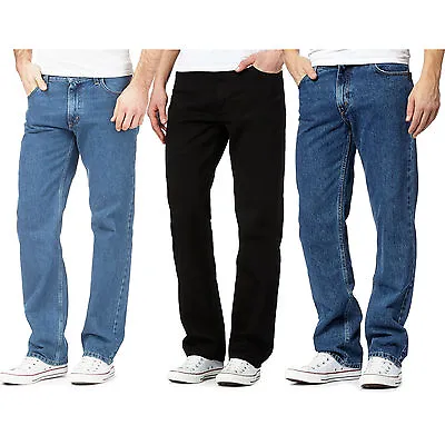 £15.95 • Buy  Mens Straight Leg Regular Fit Work Farmers Mechanics Denim Jeans All Waist Size