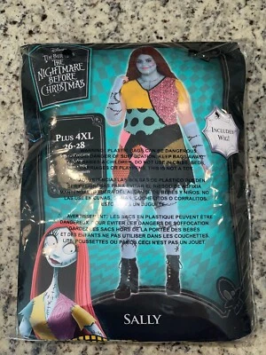 $28 • Buy Womens Plus Size Nightmare Before Christmas Complete Costume + Wig Of Sally