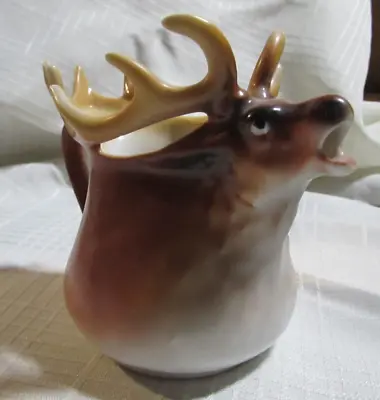 Royal Bayreuth Tettau Brown Elk 4 1/2 Inch Tall Porcelain Creamer Circa 1902+ • $35