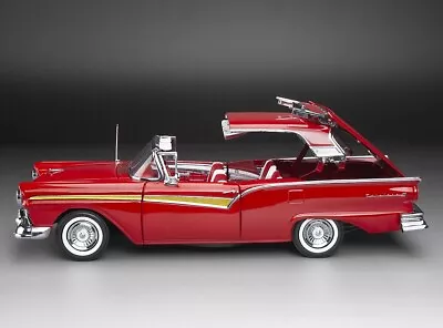 1957 Ford Fairlane 500 Skyliner Flame Red In 1:18 Scale By Sun Star • $159