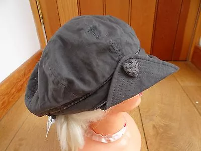 Monsoon Accessorize Grey Heart Button Detail Baker Boy Peaked Hat  • £9.99