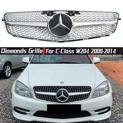 For Benz C-Class W204 2008-2014 C180 C250 C350 Chrome Dia-monds Grille W/3D Star • $97.99