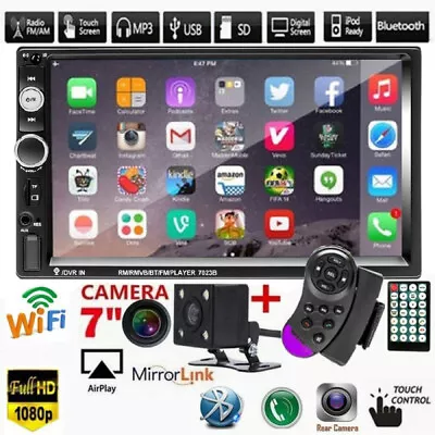 $32.99 • Buy 2 DIN 7  HD Car Stereo Radio MP5 Player Bluetooth Touch Screen With Rear Camera