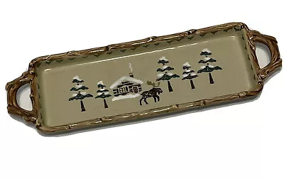 Sonoma Lifestyles LODGE Platter Tray 15  X 4  Cabin Moose Cottage Tree Snow • $24