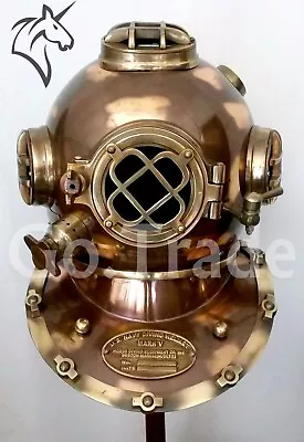 Antique US Navy Vintage Dive Helmet Mark V Antique Diving Divers Helmet GiftS • $219.30