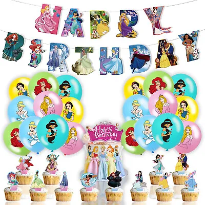 £6.99 • Buy DISNEY PRINCESS Balloons Banner Bunting Party Decorations Girls Birthday Set UK