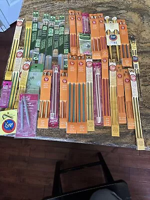 $39 • Buy Large Lot Of Knitting Needles Clover Bamboo Supplies No Reserve!