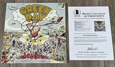 GREEN DAY X3 SIGNED AUTOGRAPH DOOKIE VINYL BILLIE JOE +2 W/ BECKETT BAS LOA COA • $1499.95