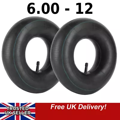 Two 6.00-12 TR13 Inner Tube Garden Tractors Rotavators Dumpers Farm 600-12  • £19.99