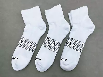 3-pairs BOMBAS Men's Honeycomb Quarter Socks Size XL White • $23.59