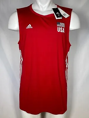 USA Volleyball Adidas Men's Red Olympic Team Jersey NWT • $79.99