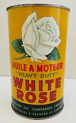 Vintage White Rose  Empty Quart Oil Can Imperial Quart • $465