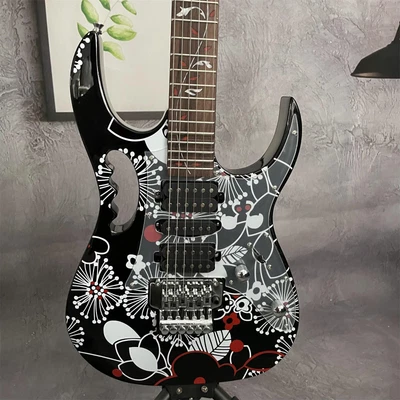 $225 • Buy 7V Black Electric Guitar Rosewood Fretboard Floyd Rose Bridge Fast Ship
