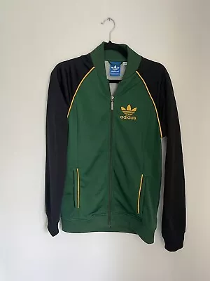 Adidas Tracksuit Jacket Trefoil Embroidery Mens Small Oregon Ducks Jamaica • £39.99