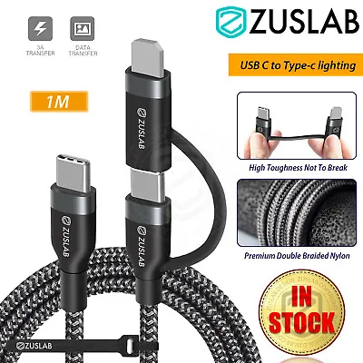 $8.95 • Buy USB Type C PD 60W/20W 2 In-1 Braided Cable Data Fast Charger For Samsung Apple