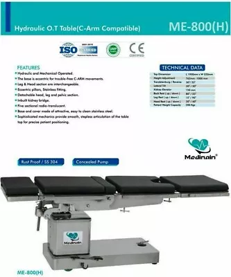 OT TABLE C-Arm Compatible Hydraulic Operation Theater Table Operating ME-800 H • $4050