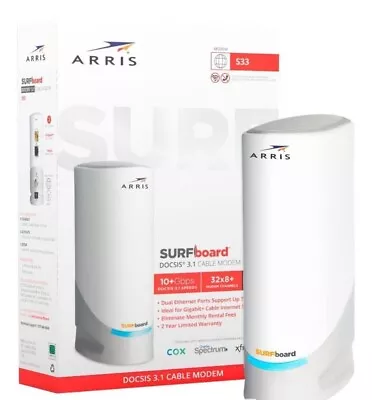 Arris Surfboard DOCSIS 3.1 3.5 Gbps Cable Modem (S33-RB) • $70