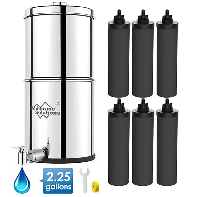 Gravity-fed Water Filter System2.25G Bucket W/6xPurifier FilterOutdoor Camping • $209.99