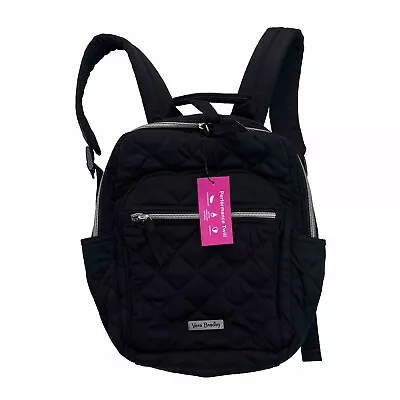 Vera Bradley Campus Backpack In Performance Twill Black Small NWT $110 • $59.99