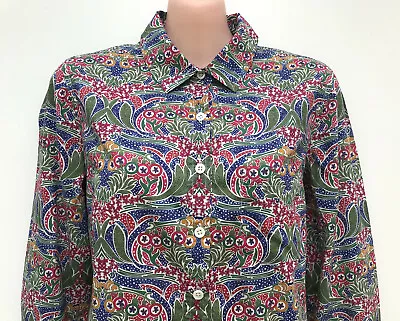 J. CREW Liberty Art Fabrics Cotton Longsleeve Half Button Shirt Sz US 4/ Au 8 • $60