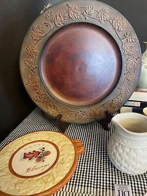 Better Homes & Garden Charger Plates Antique Copper Set Of 2 Resin Dinnerware • $22