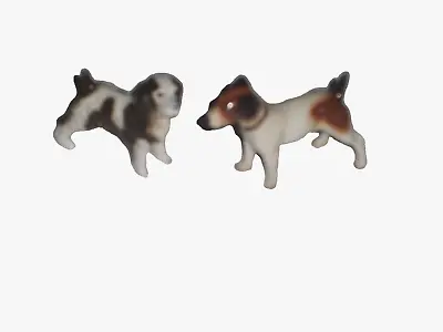 Vintage Bone China Japan Miniature Animal Figurines Beagle 2.5  & Spaniel 2 Long • $9.85