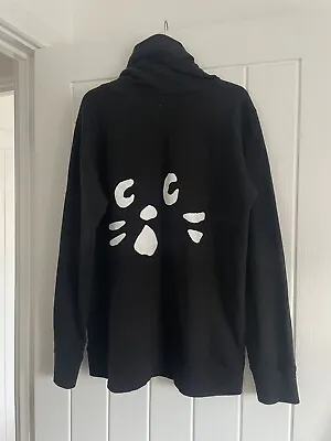 Black Hoodie Cat Print Size Small/8 Uk New Item Cute Kawaii • £14.99