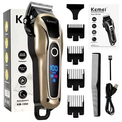 Professional Mens Hair Clippers Shaver Trimmers Machine Cordless Beard Electric • £22.98