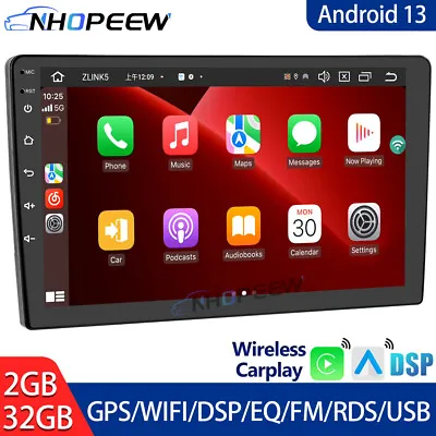 2+32GB 10.1  Android 13 Apple Carplay Car Stereo Radio GPS Navi WIFI DSP BT 2Din • $54.99