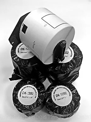 $24.83 • Buy 4 Rolls-Labels123 Brand Fits DK-1202 Brother QL 2-3/7  X 4 + Free Frame Included