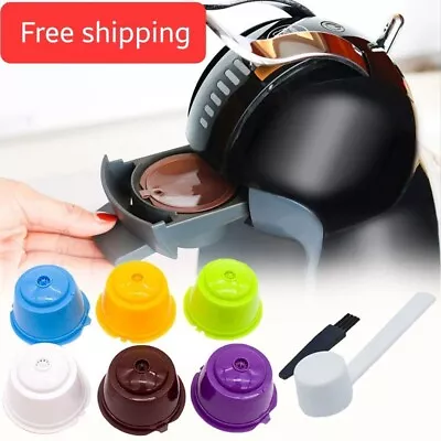 Reusable Coffee Capsule Filter Cup For Nescafe Dolce Gusto Refillable Caps Spoon • $7.82