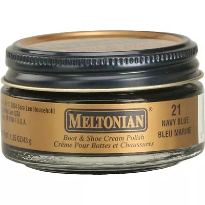 NAVY BLUE 21 Color Boot & Shoe CREAM POLISH Leather And Exotic MELTONIAN #21 021 • $56.22