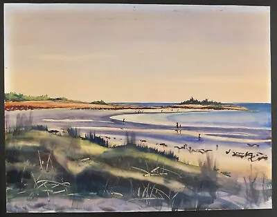 Edward E. Herrmann Original Acrylic Painting Hawaiian Beach Signed Twice 15 X20  • $185